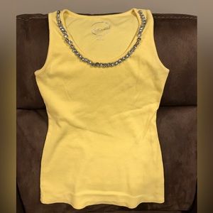 INC ribbed tank top with large rhinestones at top